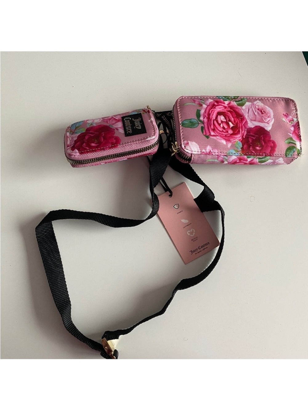 Juicy couture wallet and phone pouch on belt strap